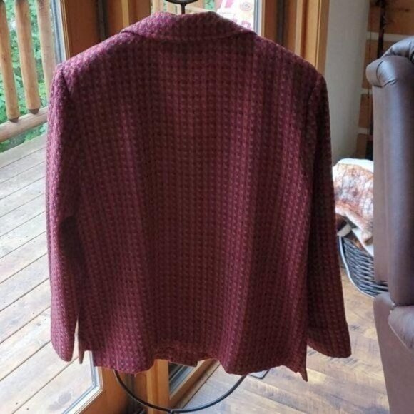 Appleseed's Burgandy Plaid Full Buttoned Sz. 12P Jacket with Pockets - Picture 5 of 5